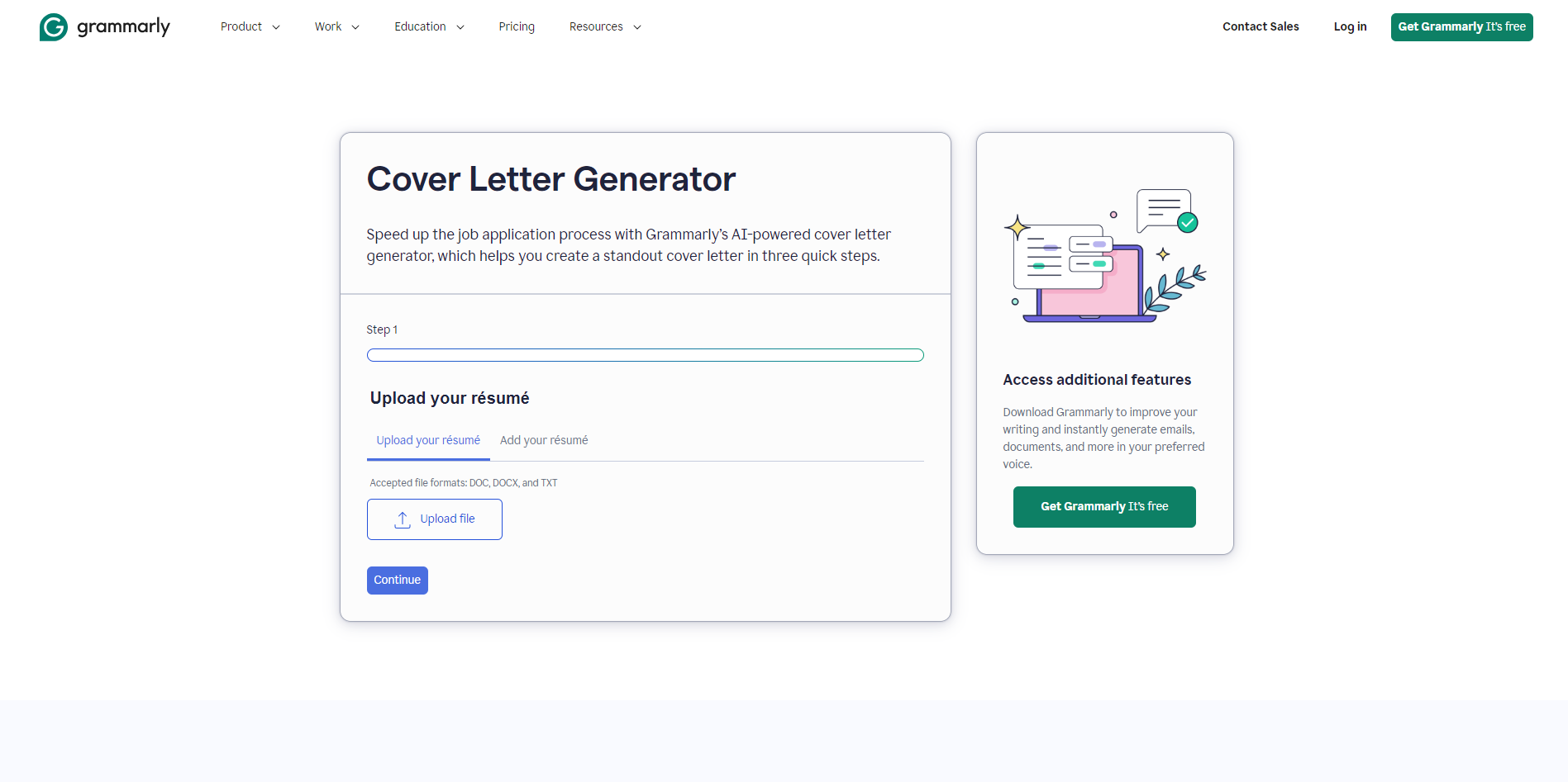 cover letter generator ai grammarly